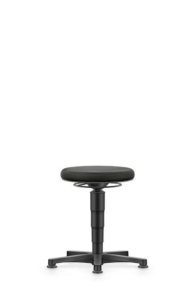 bimos Allround Hocker mit Gleiter, Stoff schwarz, Sitzhöhe 450-650 mm, Farbring grau, 9460-6801-3278