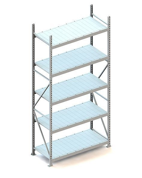 Meta MINI-RACK GR 3000x1400x650 mm, verzinkt, mit Stahlpaneele, Bodenanzahl: 5, 20051319