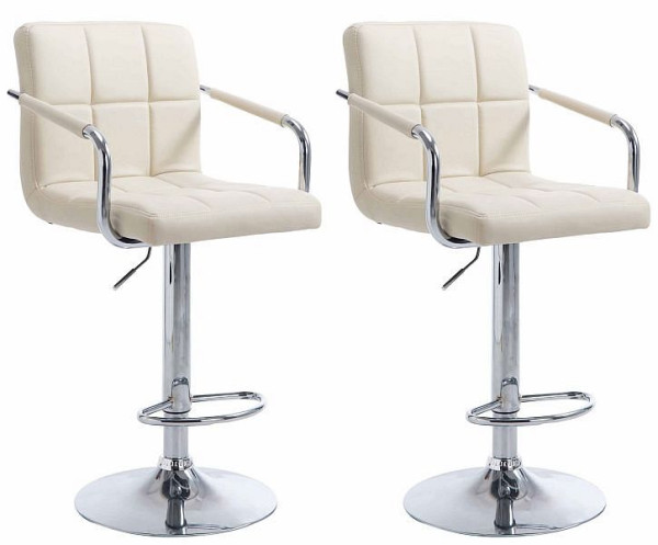 CLP Barhocker Lucy V2 chrom, creme, VE: 2 Stück, 315805