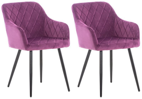 CLP 2er Set Esszimmerstuhl Shila Samt, lila, 322102