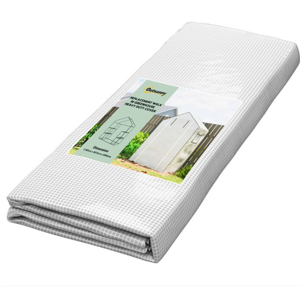 Outsunny Ersatzfolie für Gewächshaus, Ersatzabdeckung mit UV-Schutz, Rolltür, Seitenfenster, 845-944V00WT