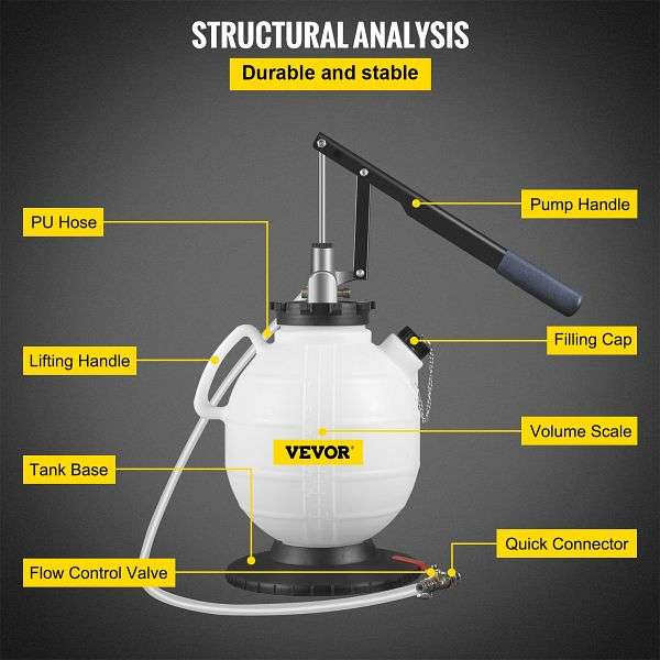 7 Liter Manuelle Ölabsaugpumpe - Handpumpe Für Motoröl Und Flüssigkeiten