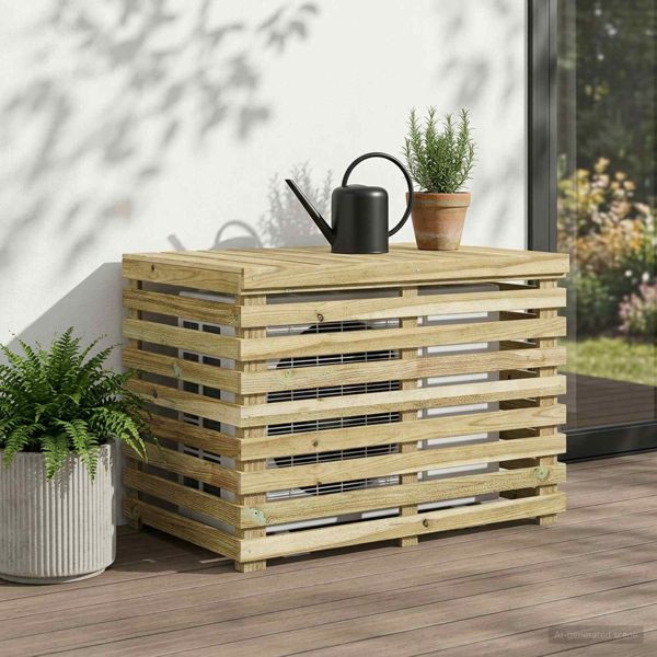 vidaXL Klimaanlagenabdeckung 90 x 58 x 60 cm Kiefernholz, 42042322