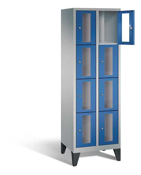 C+P Schließfachschrank Classic, H1850xB610xT500mm, Farbe: Weißaluminium / Enzianblau, 8010A204 S10010