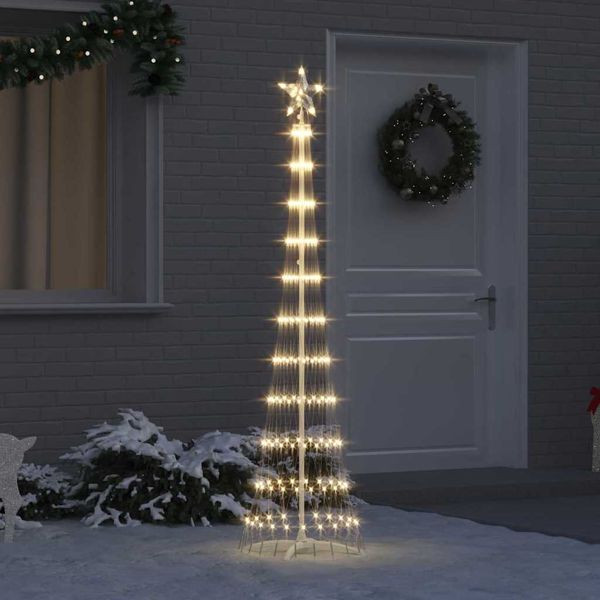 vidaXL LED-Weihnachtsbaum Warmes Weiß 51 x 51 x 190 cm Metall, 42018771
