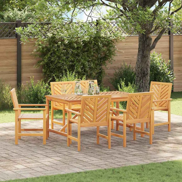 vidaXL Garten Essgruppe, 6er Set, Braun 150 x 90 x 74 cm Akazie Massivholz, 3154110