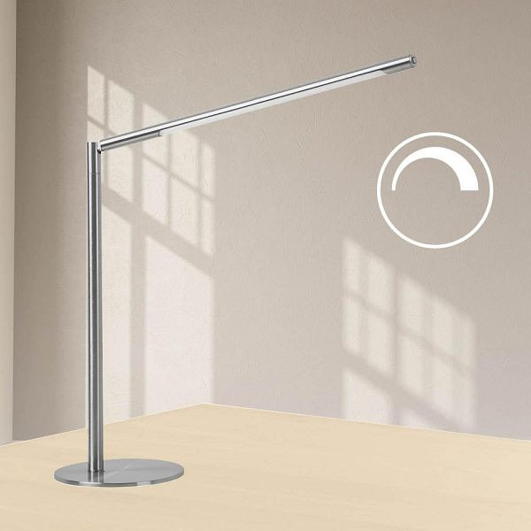 Deskin LED Tischleuchte silber, Lichtintensität stufenlos dimmbar, 3 Farbtemperaturen 2800 / 4000 / 6000, 352733