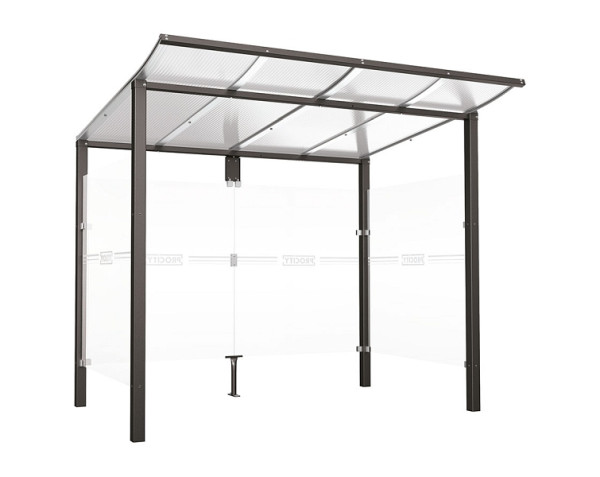 Procity Wartehalle Modulo - Mit Seitenverkleidungen, Farbe Procity grau, Maße: Breite 2500 x Höhe 2250 x Tiefe 2000 mm, 529670.GPRO