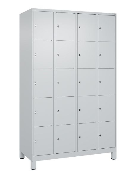 C+P Schließfachschrank Classic PLUS, Füße, 4 Abteile, 1950x1200x500mm, 7035/7035, 080010-405 S10009