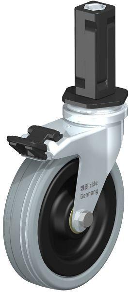 Blickle LRA-VPA 100K-FI-EV03 Apparate-Lenkrolle mit Expander & Feststeller, Vollgummi, Grau, 856337