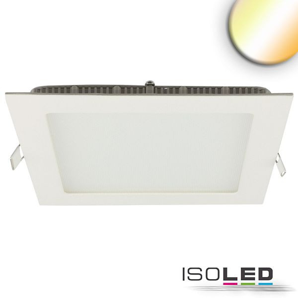 ISOLED LED Downlight, 24W, eckig ultraflach weiß, 300x300mm, ColorSwitch 3000/3500/4000K, dimmbar, 115601