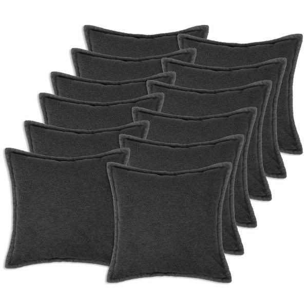vidaXL Kissenbezug 12 pcs HOUTEN Dunkelgrau 45 x 45 cm Bouclé, 918672