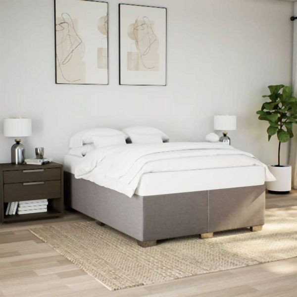 vidaXL Bettgestell ohne Matratze Taupe 160x200 cm Stoff, 3284489