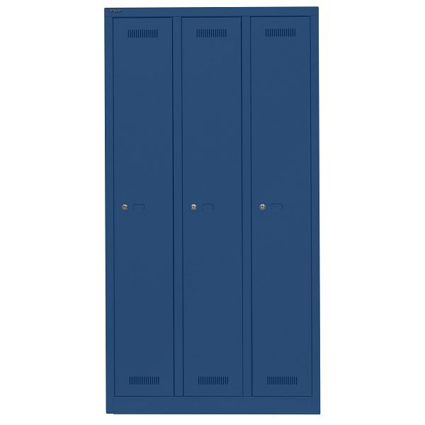 Bisley Garderobenschrank Monobloc™, 3 Abteile je 1 Fach, 639 oxfordblau, ML09T1639