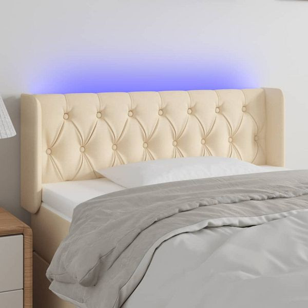 vidaXL LED Kopfteil Creme 93x16x78/88 cm Stoff, 3123559