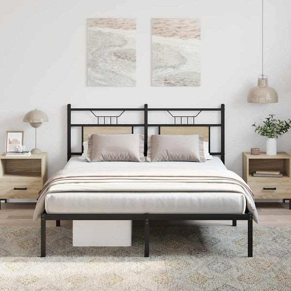 vidaXL Bettgestell ohne Matratze Sonoma-Eiche 140x190 cm Holzwerkstoff, 4106792