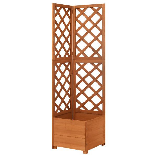 vidaXL Eck-Spalier mit Pflanzkasten 40x40x150cm Massivholz Tanne, 316411