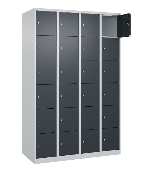 C+P Schließfachschrank Evolo PLUS, 24 Fächer, 1850x1200x500mm, 7035/7016, 049000-406 S10012