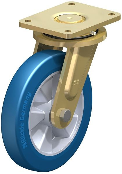 Blickle LS-ALBS 250K Stahlgeschweißte Schwerlast-Lenkrolle, schwere Drehkranz-Ausführung, Blickle Besthane® Soft, Blau, 742740