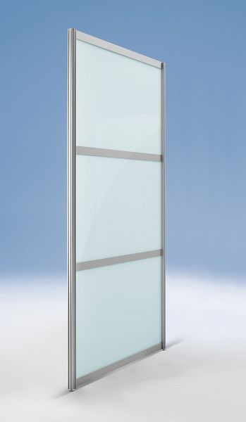 BST Stellwand GERADE -hoch-, ESG-Satiniert, Design 3-teilig, 1000x40x1980, SCREEN G10020-SE