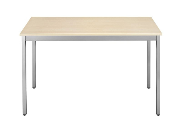 Bisley MULTI Desking Mehrzwecktisch, rechteckig 19 mm, Dekor MP ahorn, Gestell aluminium, H 740 x B 1600 x T 800 mm, MT1608MP300