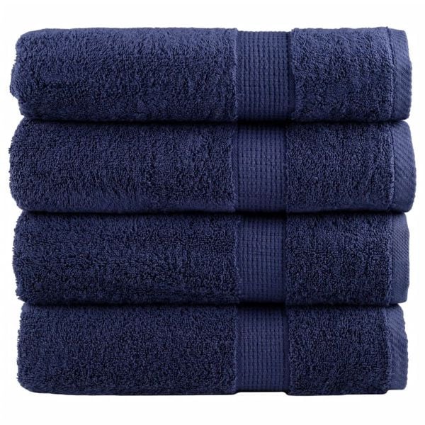 vidaXL Premium Duschtücher SOLUND 4 Stk. Marineblau 70x140 cm 600 g/m², 137261