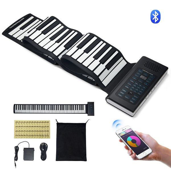 VEVOR 88 Tasten Rollpiano Tragbar Rollklavier, 128 Rhythmen Töne Wiederaufladbar, SJSMGQ88JHS0KLLGSV9