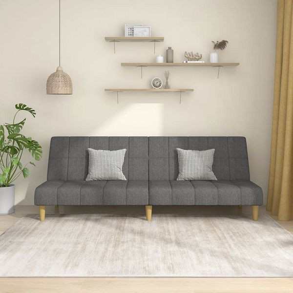 vidaXL Schlafsofa 2-Sitzer Hellgrau Stoff, Holz, Kunststoff, 375826