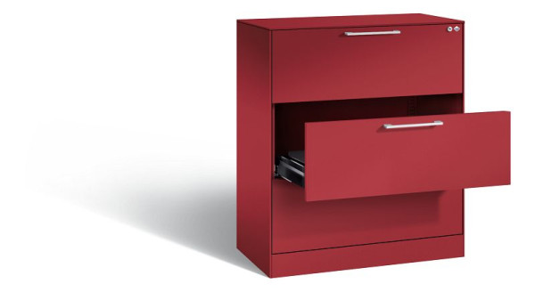 C+P Karteischrank Asisto, H1010xB800xT435mm, Farbe: Rubinrot, Bügelgriff, 146043-322 S10022