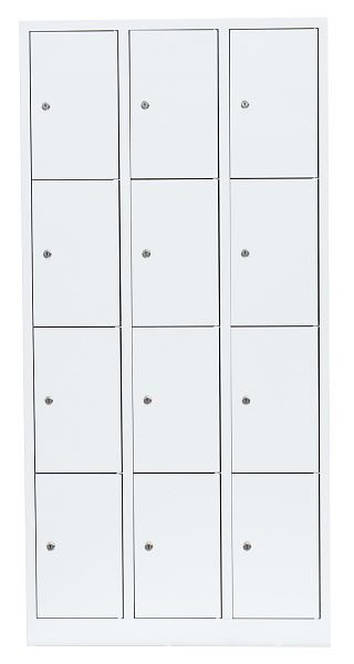 Lüllmann Stahl-Fächerschrank, 1800 x 885 x 500 mm, Signalweiß/Signalweiß, 520437