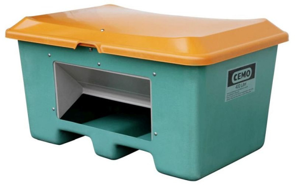 Cemo Streugutbehälter Plus 3 400 l, grün/orange, mit Entnahmeöffnung, 10581