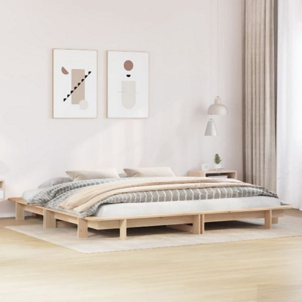 vidaXL Massivholzbett ohne Matratze 200x200 cm Kiefer, 3302261