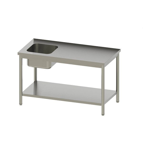 Vaiotec TOPLINE Cheftisch 600 / Becken links, 40 mm starke Arbeitsplatte, 120x60x85 cm, 10909