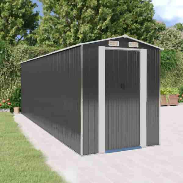 vidaXL Geräteschuppen Anthrazit 192x606x223 cm Verzinkter Stahl, 3147454