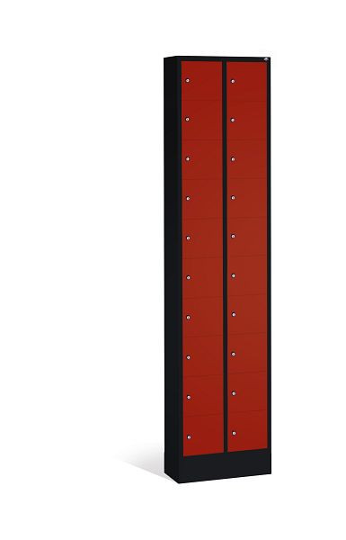 C+P Kleingefachschrank Intro, H1950xB460xT200mm, Farbe: Schwarzgrau / Rubinrot, 80700-203 S10070