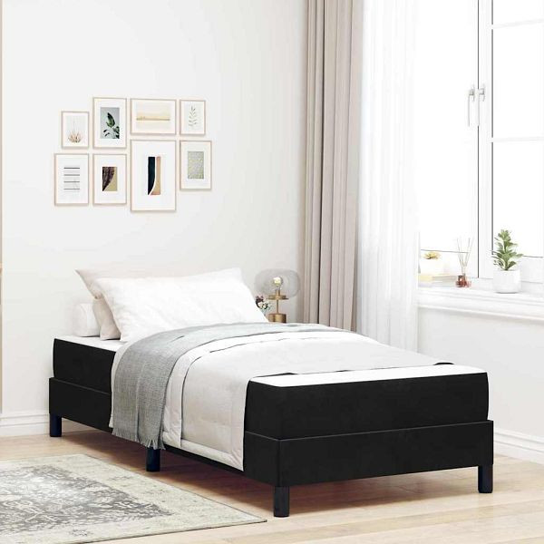 vidaXL Boxspringbett mit Matratze Schwarz 90 x 210 cm Samt, 3398727