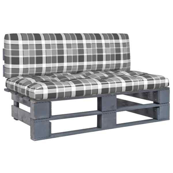 vidaXL Outdoor-Mittelsofa Paletten Imprägniertes Kiefernholz Grau, 3066494