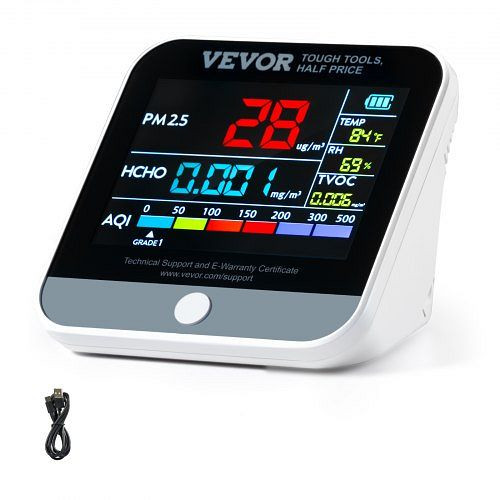 VEVOR Mini-Luftqualitätsmonitor 8-IN-1, professioneller Partikelzähler PM2,5 PM10 PM1,0, Formaldehyd, Temperatur, Luftfeuchtigkeit, PXSKQZLCSYTMA2E7ZV9
