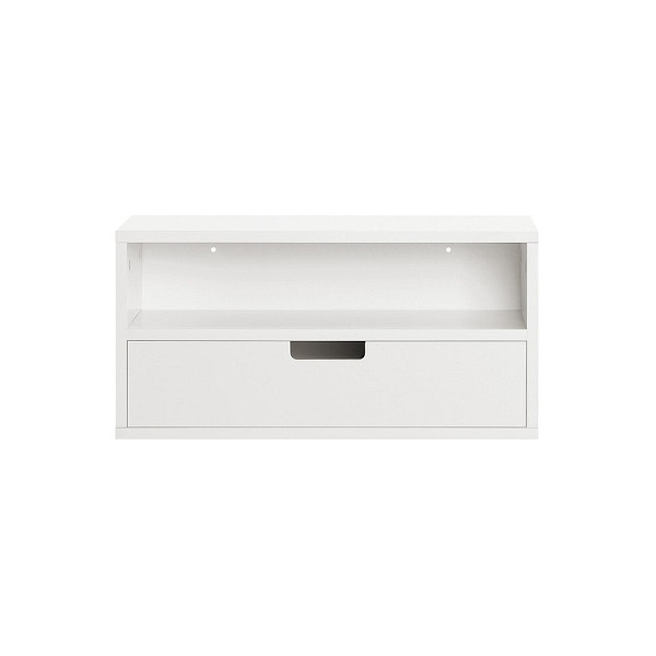SoBuy Bettablage mit einer Schublade Weiß 45x25x22 cm, Funktional, NKD03-W