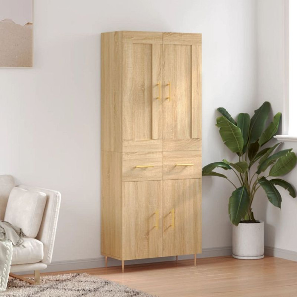 vidaXL Highboard Sonoma-Eiche 69,5x34x180 cm Holzwerkstoff, 3199868