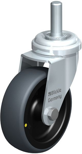 Blickle LRA-TPA 75G-ELS-GS10 Apparate-Lenkrolle mit Gewindestift, Thermoplastisches Gummi-Elastomer, Grau, 621441