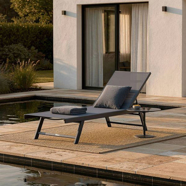 HOME DELUXE Gartenliege NAILEA - Anthrazit, 75118, 4058166444936