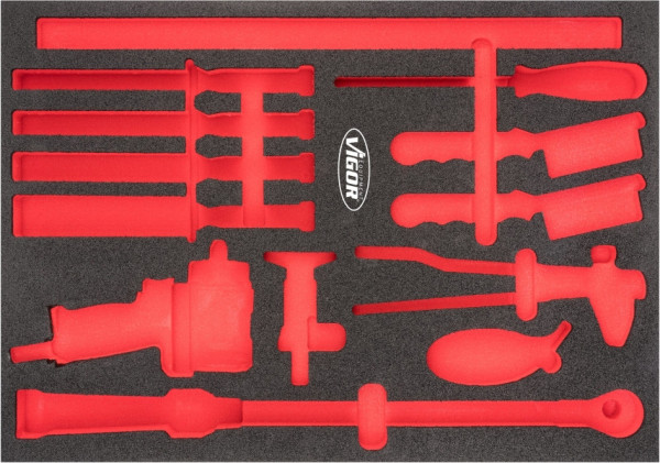 VIGOR 2-Komponenten Weichschaum-Einlagen, Einlagenmaß / Schubladengröße: L (563 x 393 x 35 mm), Verwendung: V6812, V6812-L