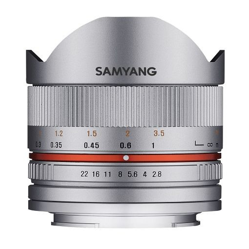 Samyang MF Fotoobjektiv 8mm F2,8 Fisheye II APS-C Sony E silber, 1021569