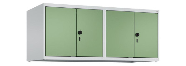 C+P Schrankaufsatz Classic PLUS, C Aufsatzschrank Classic PLUS, 4 Abteile, 500x1200x500mm, 7035/6011, Drehriegel, 080092-40 S10006