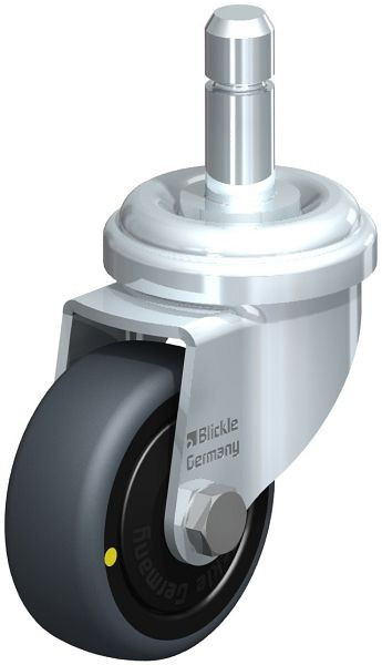 Blickle LRA-TPA 50K-ELS-FK-ES Apparate-Lenkrolle mit Einsteckstift, Thermoplastisches Gummi-Elastomer, Grau, 642801