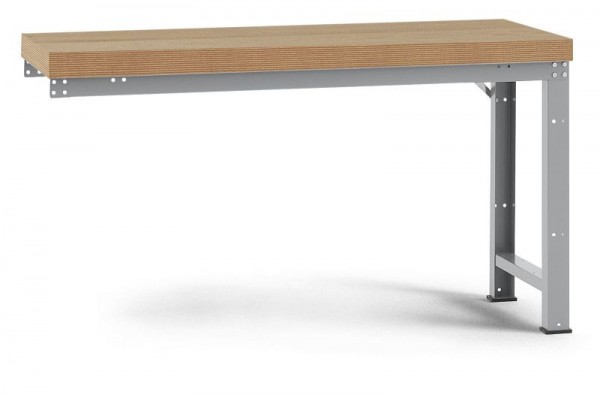 Manuflex Anbauwerkbank PROFI Standard mit Multiplexplatte, BxTxH = 1500 x 700 x 850 mm, Alusilber, WP4015.9006