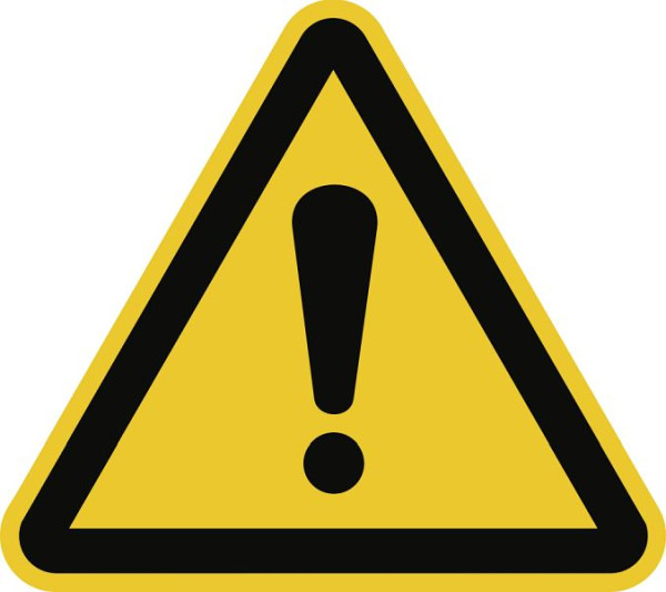Moedel Allgemeines Warnzeichen ISO 7010, Folie, 100 mm Seitenlänge, 59347