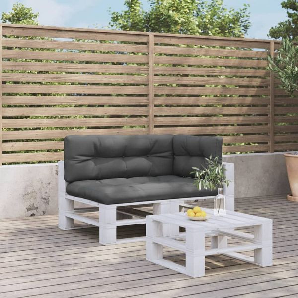 vidaXL Palettenkissen 3-tlg. Anthrazit Stoff (Polyester), 3217123