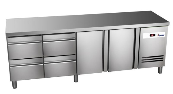 KBS Kühltisch Ready KT4104 mit Arbeitsplatte 2 Türen 4 halbe Schublade, 60222030